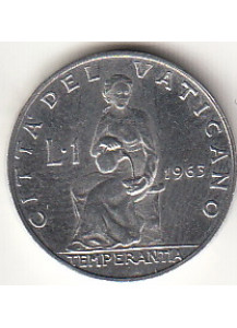 1963  Anno I - Lire 1 Temperantia Fior di Conio Paolo VI  